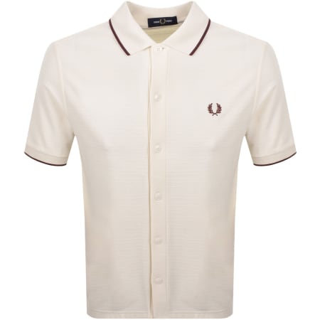 Product image for Fred Perry Button Through Polo Shirt Ecru
