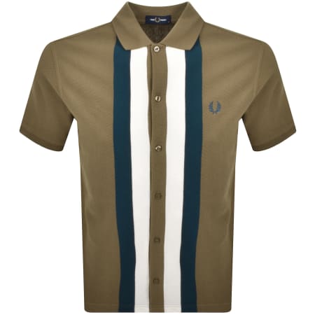 Product image for Fred Perry Panelled Button Through Polo Brown