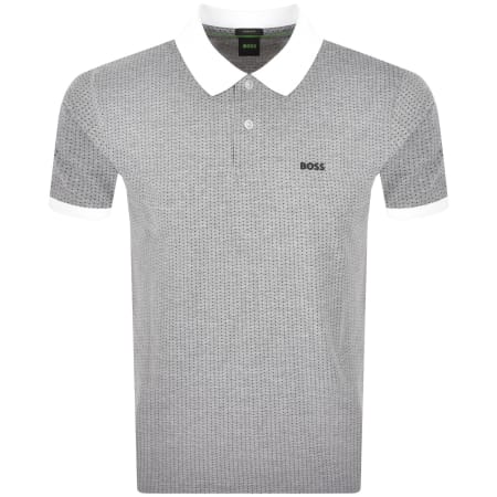 Product image for BOSS Dot Print Polo T Shirt Light Grey