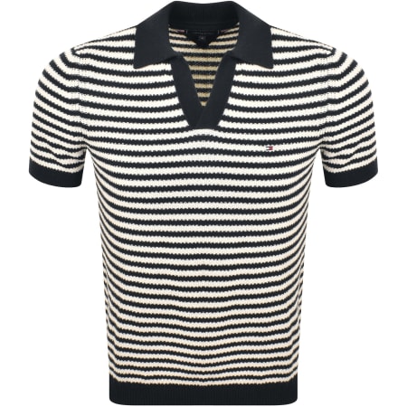 Product image for Tommy Hilfiger Striped Knit Polo Navy