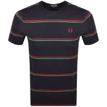 Product image for Fred Perry Fine Stripe T Shirt Navy