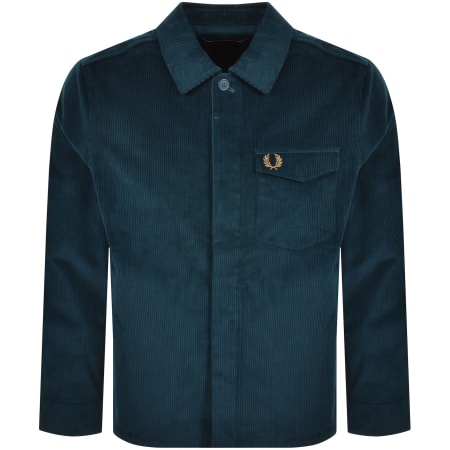 Product image for Fred Perry Corduroy Overshirt Dark Petrol