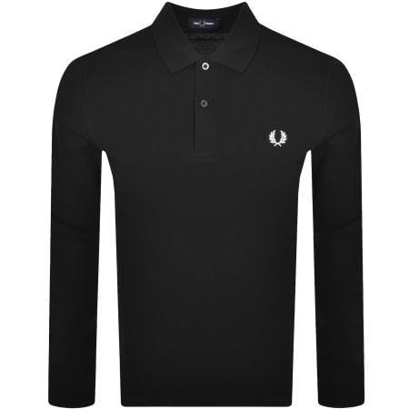 Product image for Fred Perry Long Sleeved Pique Polo T Shirt Black