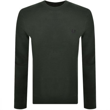 Product image for Fred Perry Pique Stitch Jumper Court Green