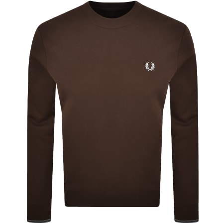 Product image for Fred Perry Crew Neck Sweatshirt Tobacco Brown