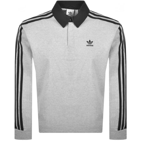 Product image for adidas Originals Rugby Long Sleeve Polo Grey
