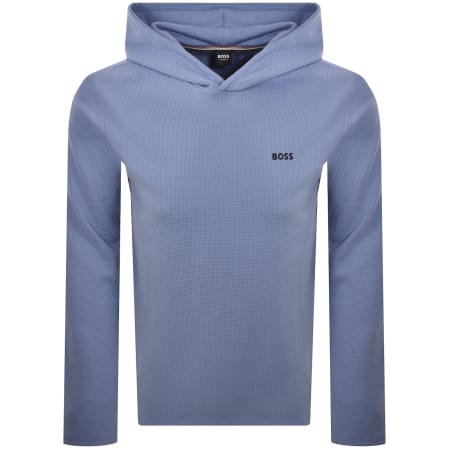 Product image for BOSS Waffle Hooded T Shirt Light Pastel Blue