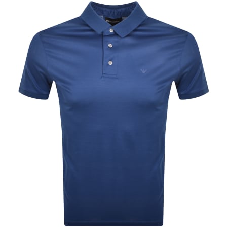 Product image for Emporio Armani Short Sleeved Polo T Shirt Blue