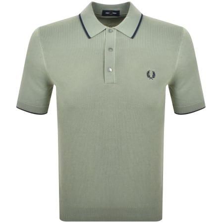 Product image for Fred Perry Knit Polo T Shirt Bayleaf Green