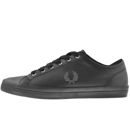 Product image for Fred Perry Baseline Leather Trainers Black