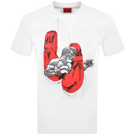 Product image for HUGO Diboxer Crew Neck T Shirt White