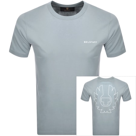 Product image for Belstaff Relaxed Fit Border T Shirt Quarry Blue