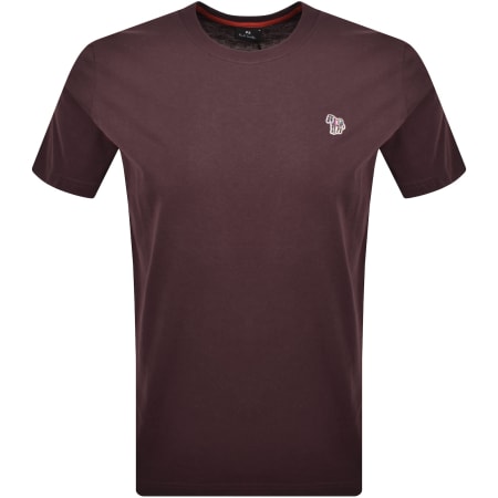 Product image for Paul Smith Zebra Logo T Shirt Burgundy