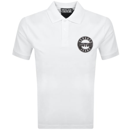 Product image for Versace Jeans Couture Round Logo Polo White