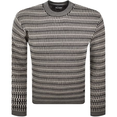 Product image for Emporio Armani Patterned Wool Jumper Navy