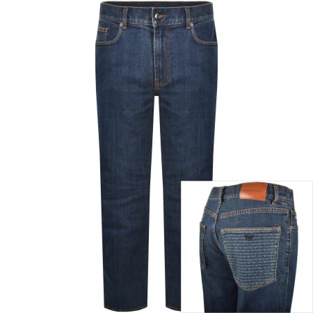 Product image for Emporio Armani J76 Straight Fit Jeans Blue Denim