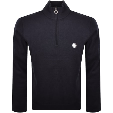Product image for Pretty Green Quarter Zip Sweatshirt Navy