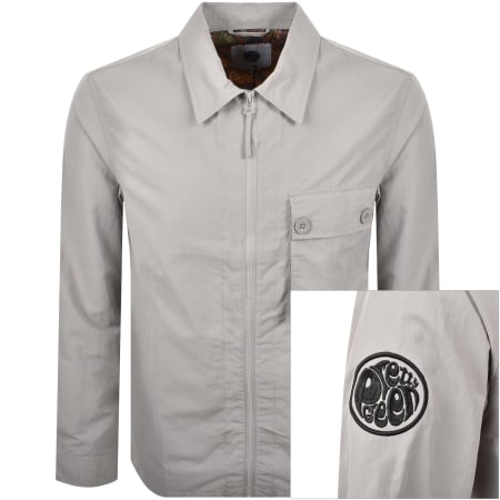 Product image for Pretty Grey Heaton Zip Overshirt Grey