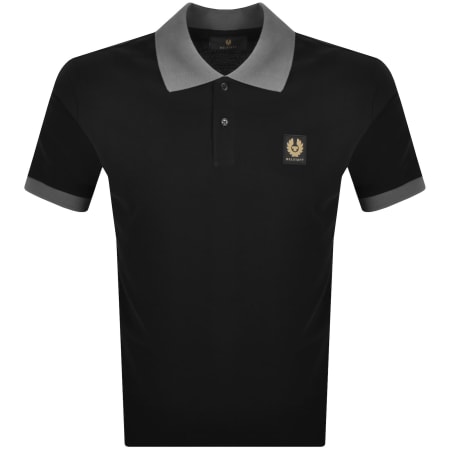 Product image for Belstaff Contrast Collar Polo T Shirt Black