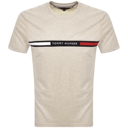 Product image for Tommy Hilfiger Chest Insert T Shirt Oatmilk