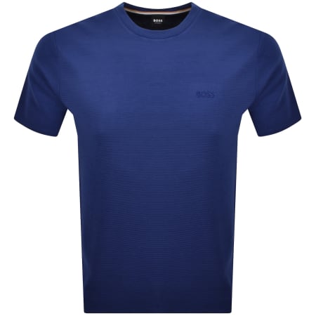 Product image for BOSS Short Sleeve Rib T Shirt Medium Blue