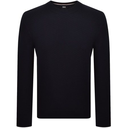 Product image for BOSS Imberto Knit Jumper Dark Blue