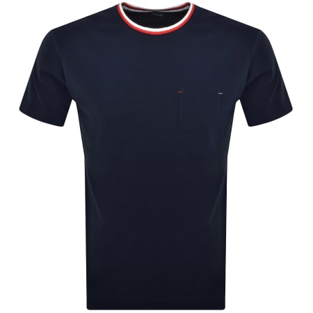 Product image for Lacoste Contrast Neck T Shirt Navy