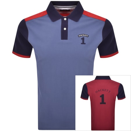 Product image for Hackett Number Polo T Shirt Blue