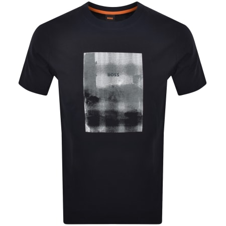 Product image for BOSS Brokenice T Shirt Dark Blue