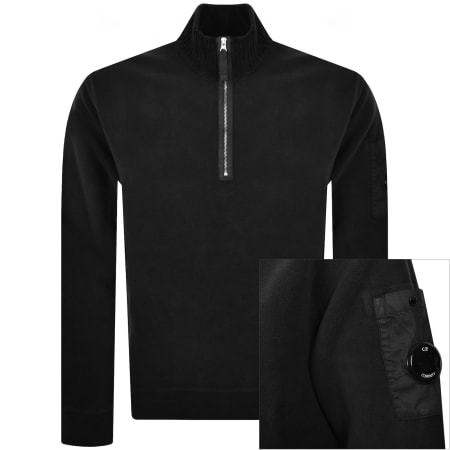 Product image for CP Company Quarter Zip Sweatshirt Black