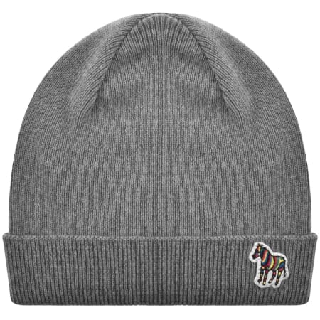 Product image for Paul Smith Rib Zebra Lambswool Beanie Hat Grey