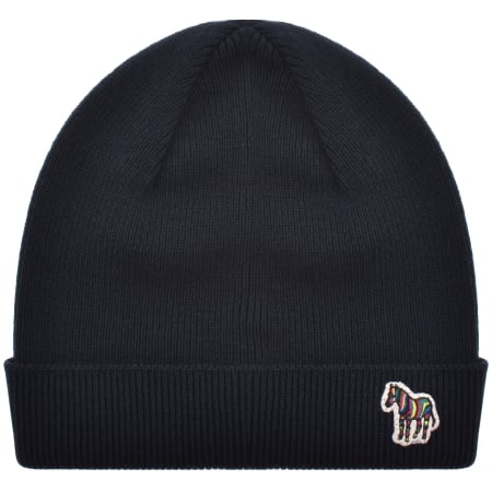 Product image for Paul Smith Rib Zebra Lambswool Beanie Hat Navy