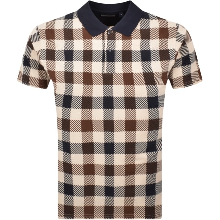 Product image for Aquascutum Big Check Polo T Shirt Navy