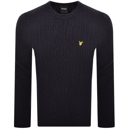Product image for Lyle And Scott Cable Knit Jumper Navy