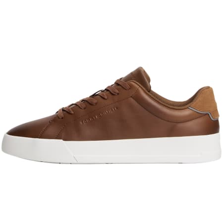 Product image for Tommy Hilfiger Court Leather Trainers Brown