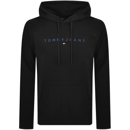 Product image for Tommy Jeans Linear Flag Logo Hoodie Black