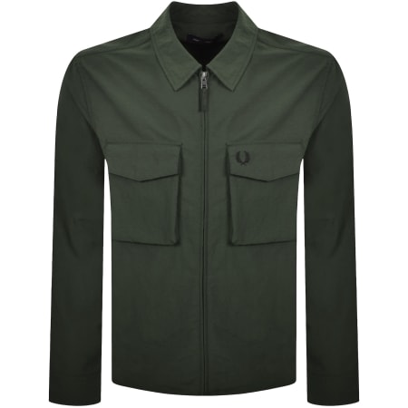 Product image for Fred Perry Ripstop Pocket Overshirt Green