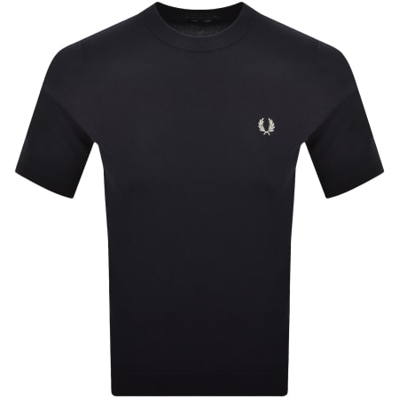 Product image for Fred Perry Cotton Knit T Shirt Navy