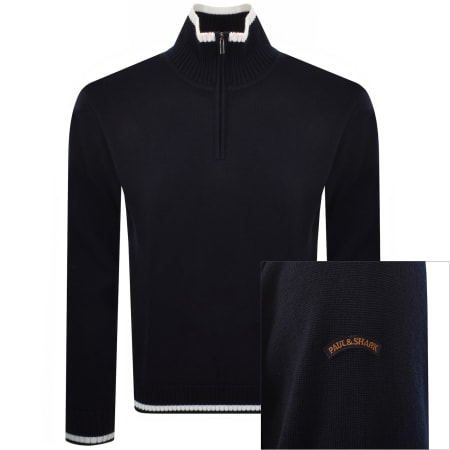 Product image for Paul And Shark Moon Badge Knit Jumper Navy