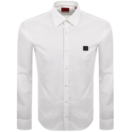Product image for HUGO Long Sleeved Ermo Shirt White