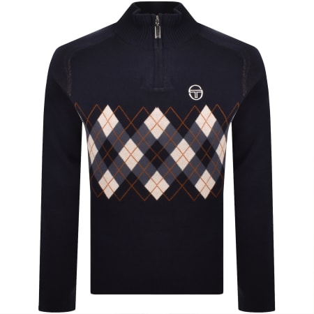 Product image for Sergio Tacchini Sangro Quarter Zip Jumper Navy