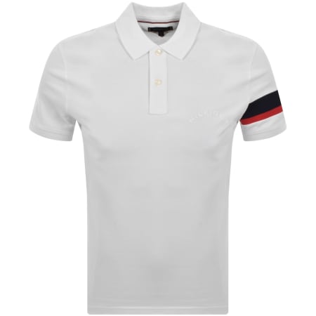 Product image for Tommy Hilfiger Sleeve Tape Polo T Shirt White