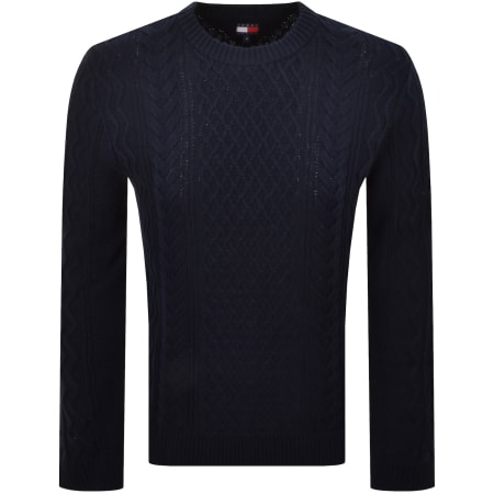 Product image for Tommy Jeans Cable Knit Jumper Navy