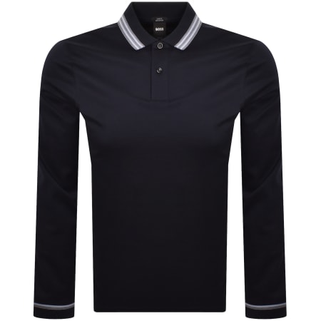 Product image for BOSS H Pleins Slim Fit Polo T Shirt Navy