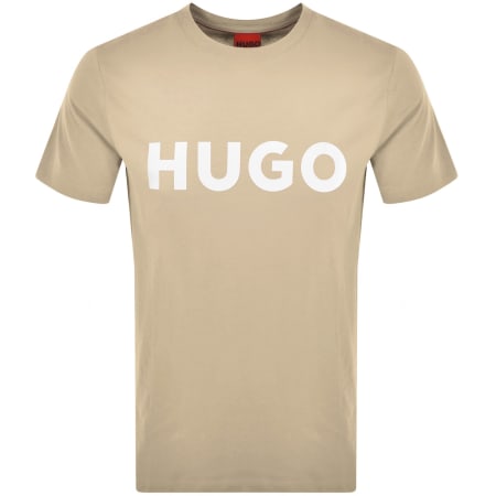 Product image for HUGO Dulivio Crew Neck T Shirt Beige