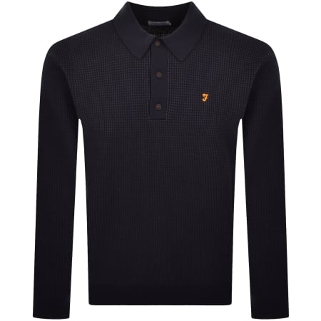 Product image for Farah Gateacre Knit Polo Jumper Navy