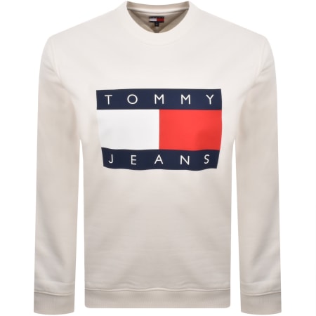 Product image for Tommy Jeans Big Flag Logo Sweatshirt White