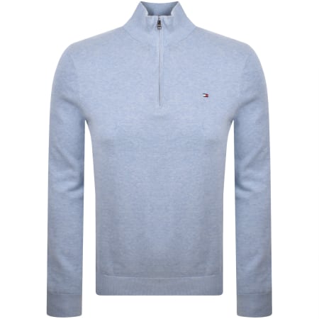 Product image for Tommy Hilfiger Quarter Zip Jumper Blue
