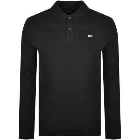 Product image for Tommy Jeans Slim Fit Polo T Shirt Black