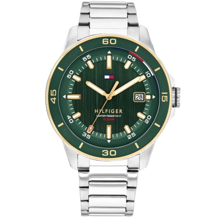 Product image for Tommy Hilfiger Remy Green Dial Watch Silver